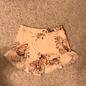 Pink floral shorts